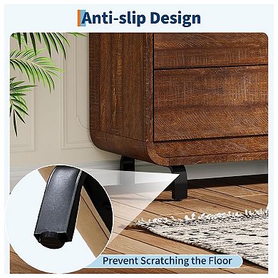 Modern Wood Dresser with 6 Storage Drawers