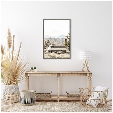 Sylvie Rustic Desert Vintage Van in Joshua Tree Framed Canvas by Saint and Sailor Studios