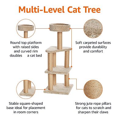 45.9" Cat Tree Multi-Level Climbing Tower for Indoor Cats and Kittens 7posts