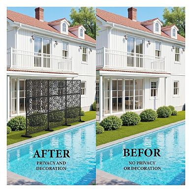 Freestanding Metal Privacy Screen for Outdoor and Indoor Spaces