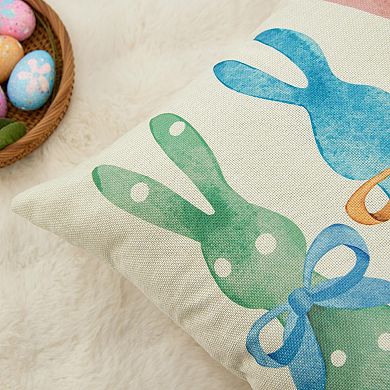 2pcs Easter Bunny Polka Dot Pillow Covers Spring Sofa Decor