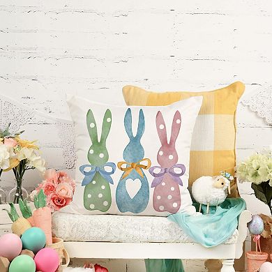 2pcs Easter Bunny Polka Dot Pillow Covers Spring Sofa Decor