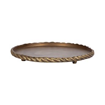 Trenza Round Footed Metal Tray