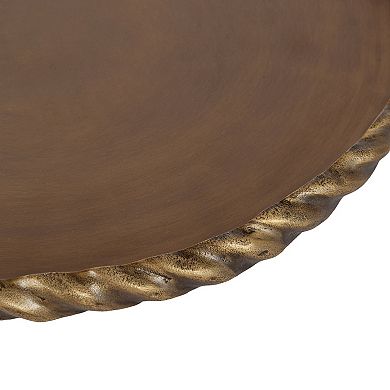 Trenza Round Footed Metal Tray