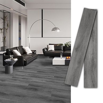 Peel Stick Vinyl Plank Flooring 54sqft 36x6 Waterproof Wood Look Tiles