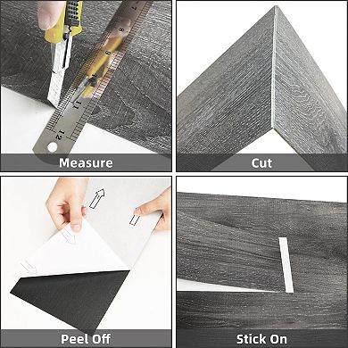 Peel Stick Vinyl Plank Flooring 54sqft 36x6 Waterproof Wood Look Tiles