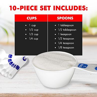 10 Piece Easy Read Plastic Measuring Cups