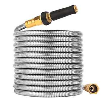 100 Ft Stainless Steel Garden Hose Free Flexible Heavy Duty