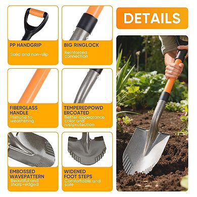 28" Small Garden Shovel for Digging Trenching D-Handle Round Point Soil