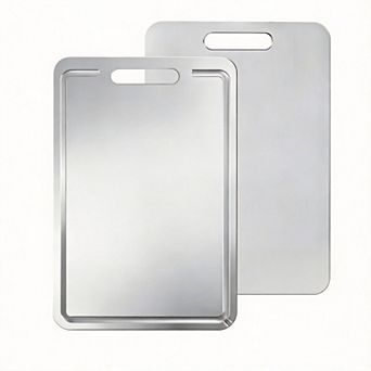 2 pc Titanium Double-Sided Chopping Board Juice Groove Dishwasher Safe