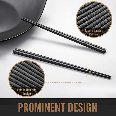 10 Pairs Fiberglass Chopsticks Reusable Dishwasher Safe