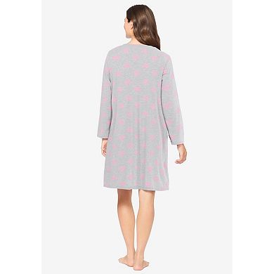 Dreams & Co. Plus Size Henley Sleepshirt
