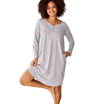 Dreams & Co. Plus Size Henley Sleepshirt