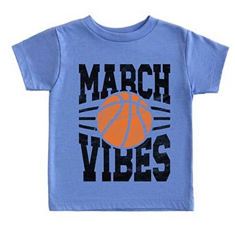 March Vibes Basketball Distressed - Toddler Short Sleeve Graphic T-Shirt