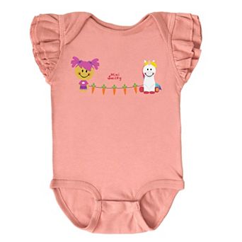 Mini Smiley Aria Carrot Garland - Baby Flutter Sleeve Bodysuit