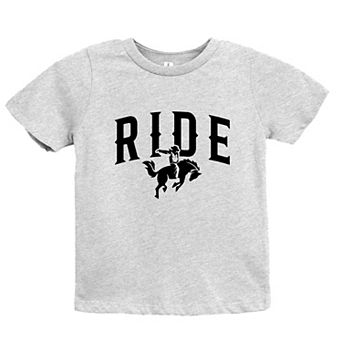 Ride Cowboy Arched - Youth Short Sleeve Graphic T-Shirt