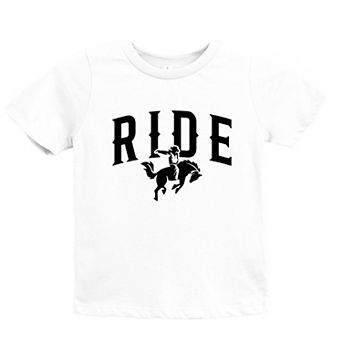 Ride Cowboy Arched - Youth Short Sleeve Graphic T-Shirt