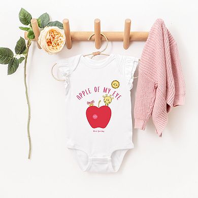Mini Smiley Apple Of My Eye - Baby Flutter Sleeve Bodysuit