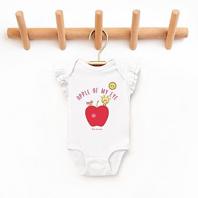 Mini Smiley Apple Of My Eye - Baby Flutter Sleeve Bodysuit
