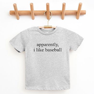 Apparently, I Like Baseball - Youth Short Sleeve Graphic T-Shirt