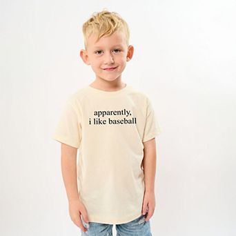 Apparently, I Like Baseball - Youth Short Sleeve Graphic T-Shirt