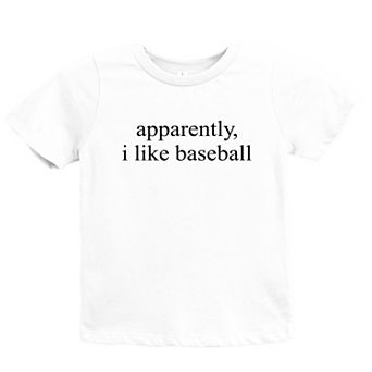 Apparently, I Like Baseball - Youth Short Sleeve Graphic T-Shirt