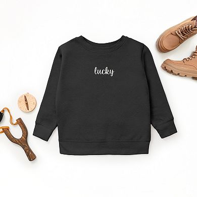 Embroidered Lucky Cursive - Youth Graphic Sweatshirt