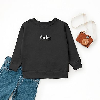 Embroidered Lucky Cursive - Youth Graphic Sweatshirt