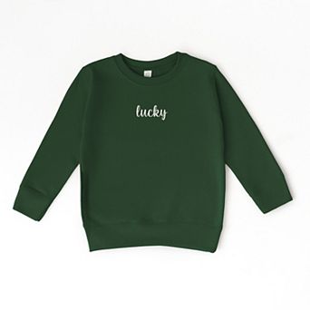 Embroidered Lucky Cursive - Youth Graphic Sweatshirt