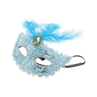 Dragon Pattern Feather Half Face Party Mask 1 pc