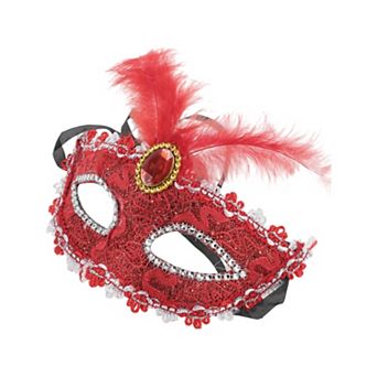 Dragon Pattern Feather Half Face Party Mask 1 pc