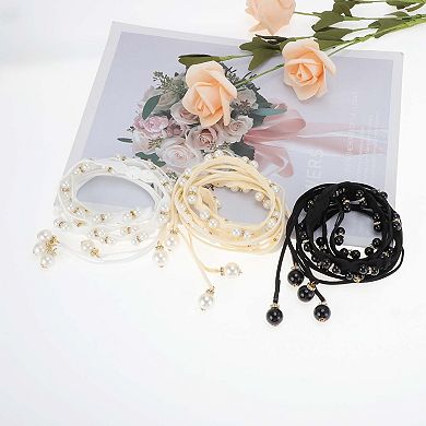 Faux Pearls Adjustable Waist Belt for Women 1 Pc