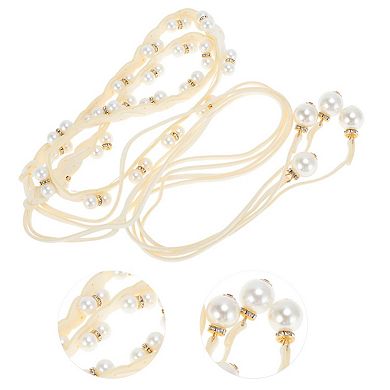 Faux Pearls Adjustable Waist Belt for Women 1 Pc