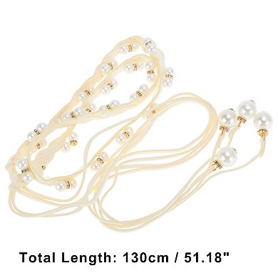 Faux Pearls Adjustable Waist Belt for Women 1 Pc