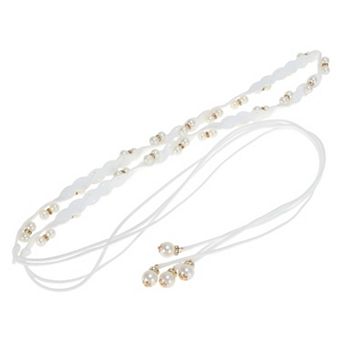 Faux Pearls Adjustable Waist Belt for Women 1 pc
