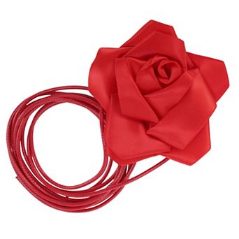 Satin Rose Flower Adjustable Waist Belt 1 pc