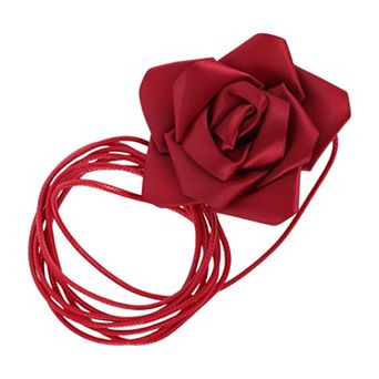 Satin Rose Flower Adjustable Waist Belt 1 pc