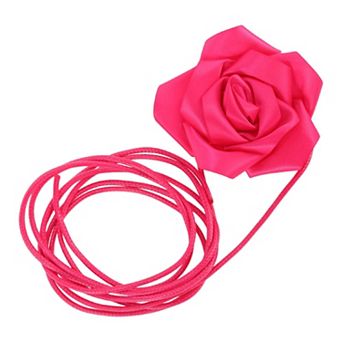 Satin Rose Flower Adjustable Waist Belt 1 pc