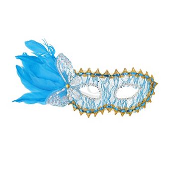 Side Feather Masquerade Princess Half Face Party Mask 1 pc