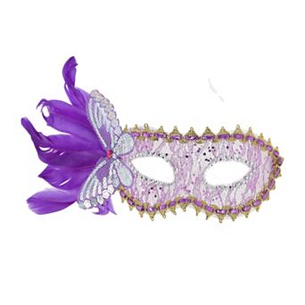 Side Feather Masquerade Princess Half Face Party Mask 1 pc