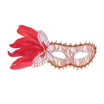 Side Feather Masquerade Princess Half Face Party Mask 1 pc