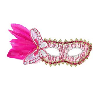Side Feather Masquerade Princess Half Face Party Mask 1 pc