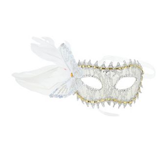 Side Feather Masquerade Princess Half Face Party Mask 1 pc