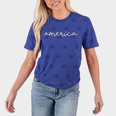 America Cursive - Women's Short Sleeve Star Tee