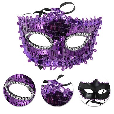 Crystal Beaded Half Face Party Mask 1 Pc