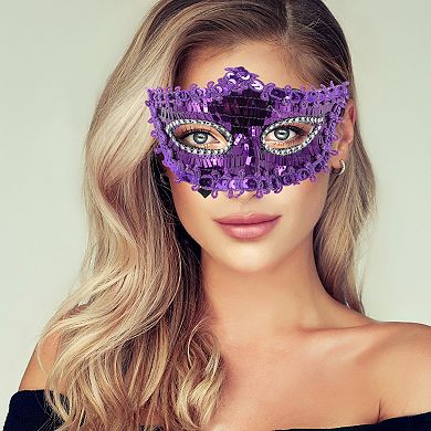 Crystal Beaded Half Face Party Mask 1 Pc