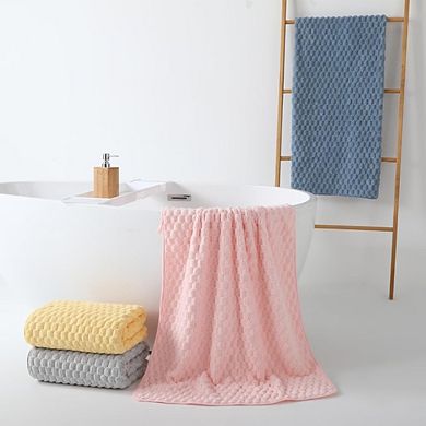 4-Pack Extra Large Microfiber Bath Towels, Quick Dry, Waffle Weave, Plush