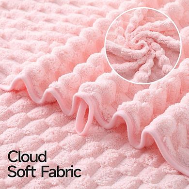 4-Pack Extra Large Microfiber Bath Towels, Quick Dry, Waffle Weave, Plush