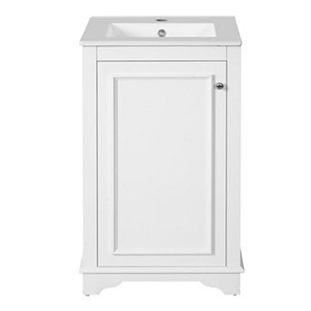 Merax Bathroom Vanity with Ceramic Sink, Freestanding Single Vanity Set with Soft Closing Door