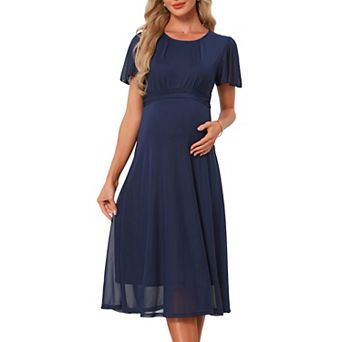 Women's Maternity Flowy Floral Dress Midi Photoshoot Formal Casual Pregnancy Dress Summer